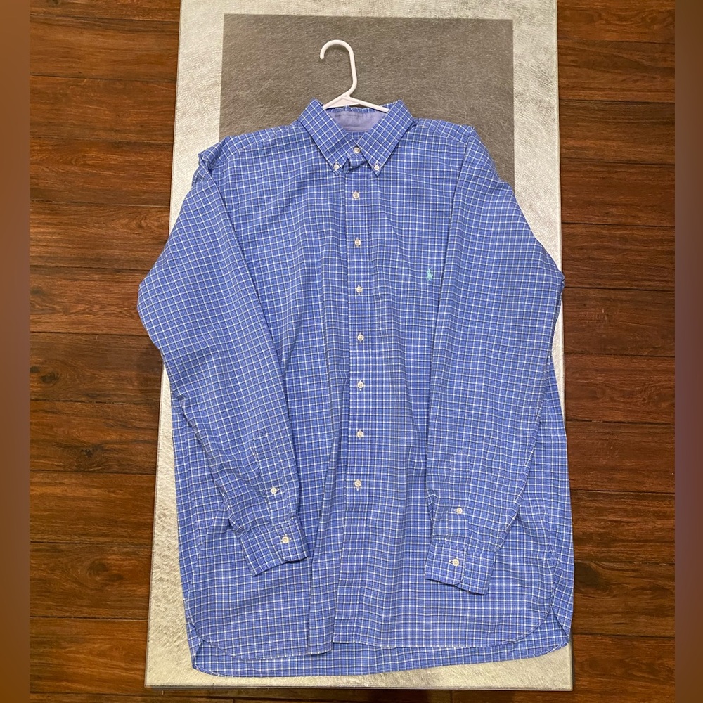 blue, Ralph Lauren, casual button down shirt, size XLT